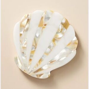 NEW Anthropologie Marina Shell Coasters Set of 2 Marble Mother of Pearl